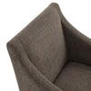 Modway Alton Upholstered Dining Chair with Arms in Mocha Natural – Mid Century Modern Padded Kitchen Chair with Wood Legs – Fabric Accent