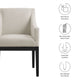 Modway Alton Upholstered Dining Chair with Arms in Salt Black – Mid Century Modern Padded Kitchen Chair with Wood Legs – Fabric Accent