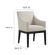 Modway Alton Upholstered Dining Chair with Arms in Salt Black – Mid Century Modern Padded Kitchen Chair with Wood Legs – Fabric Accent