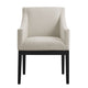 Modway Alton Upholstered Dining Chair with Arms in Salt Black – Mid Century Modern Padded Kitchen Chair with Wood Legs – Fabric Accent