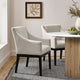 Modway Alton Upholstered Dining Chair with Arms in Salt Black – Mid Century Modern Padded Kitchen Chair with Wood Legs – Fabric Accent Chair or Dining Room Arm Chair
