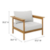 Modway Wren Teak Wood Outdoor Patio Armchair Set of 2 in Natural Sail