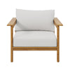 Modway Wren Teak Wood Outdoor Patio Armchair Set of 2 in Natural Sail