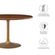 Modway Lippa 48 Inch Round Wood Dining Table with Metal Pedestal in Brass Walnut - Modern Industrial Dining Table for 4 People - Solid Wood