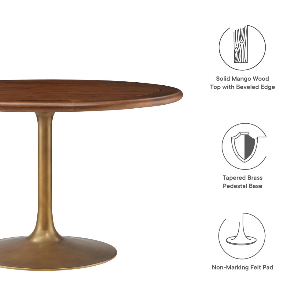 Lippa 48’’ Round Pedestal Solid Wood Dining Table by Modway