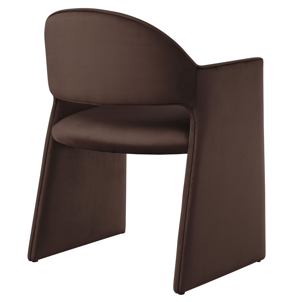 Modway Talia Performance Velvet Dining Armchair in Chocolate Brown