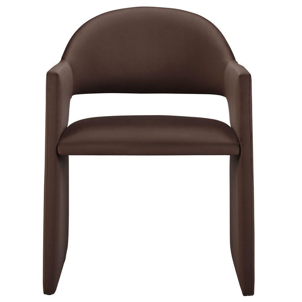 Modway Talia Performance Velvet Dining Armchair in Chocolate Brown