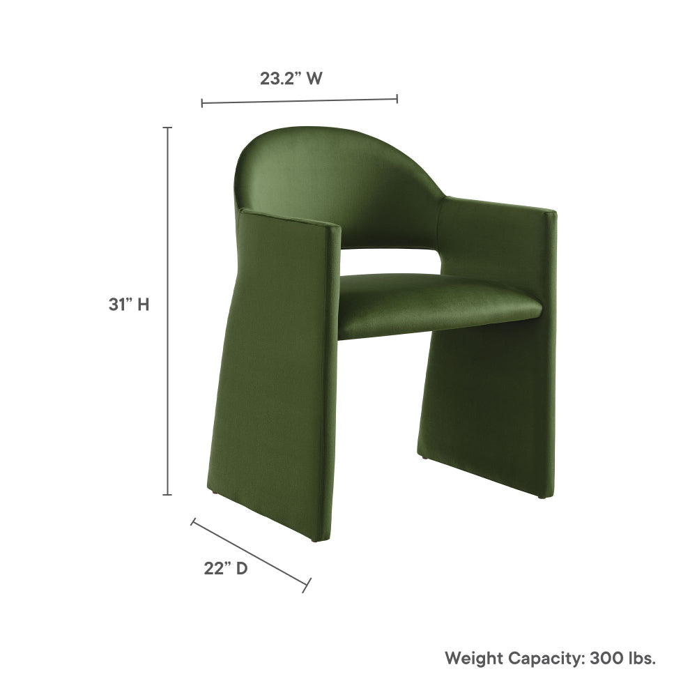 Talia Performance Velvet Dining Armchair by Modway