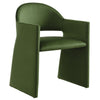 Modway Talia Performance Velvet Dining Armchair in Moss Green - Modern Curved Dining Chair with Open-Back - Stain-Resistant Velvet Barrel Chair - Living Room Accent Chair with Arms