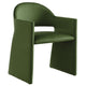 Modway Talia Performance Velvet Dining Armchair in Moss Green - Modern Curved Dining Chair with Open-Back - Stain-Resistant Velvet Barrel Chair - Living Room Accent Chair with Arms