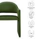 Modway Talia Performance Velvet Dining Armchair in Moss Green - Modern Curved Dining Chair with Open-Back - Stain-Resistant Velvet Barrel
