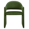 Modway Talia Performance Velvet Dining Armchair in Moss Green - Modern Curved Dining Chair with Open-Back - Stain-Resistant Velvet Barrel