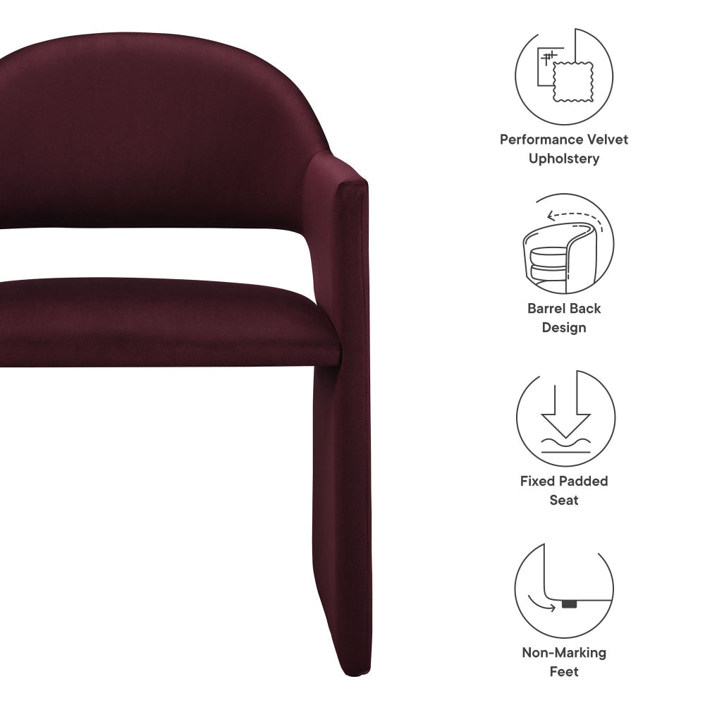 Modway Talia Performance Velvet Dining Armchair by Modway