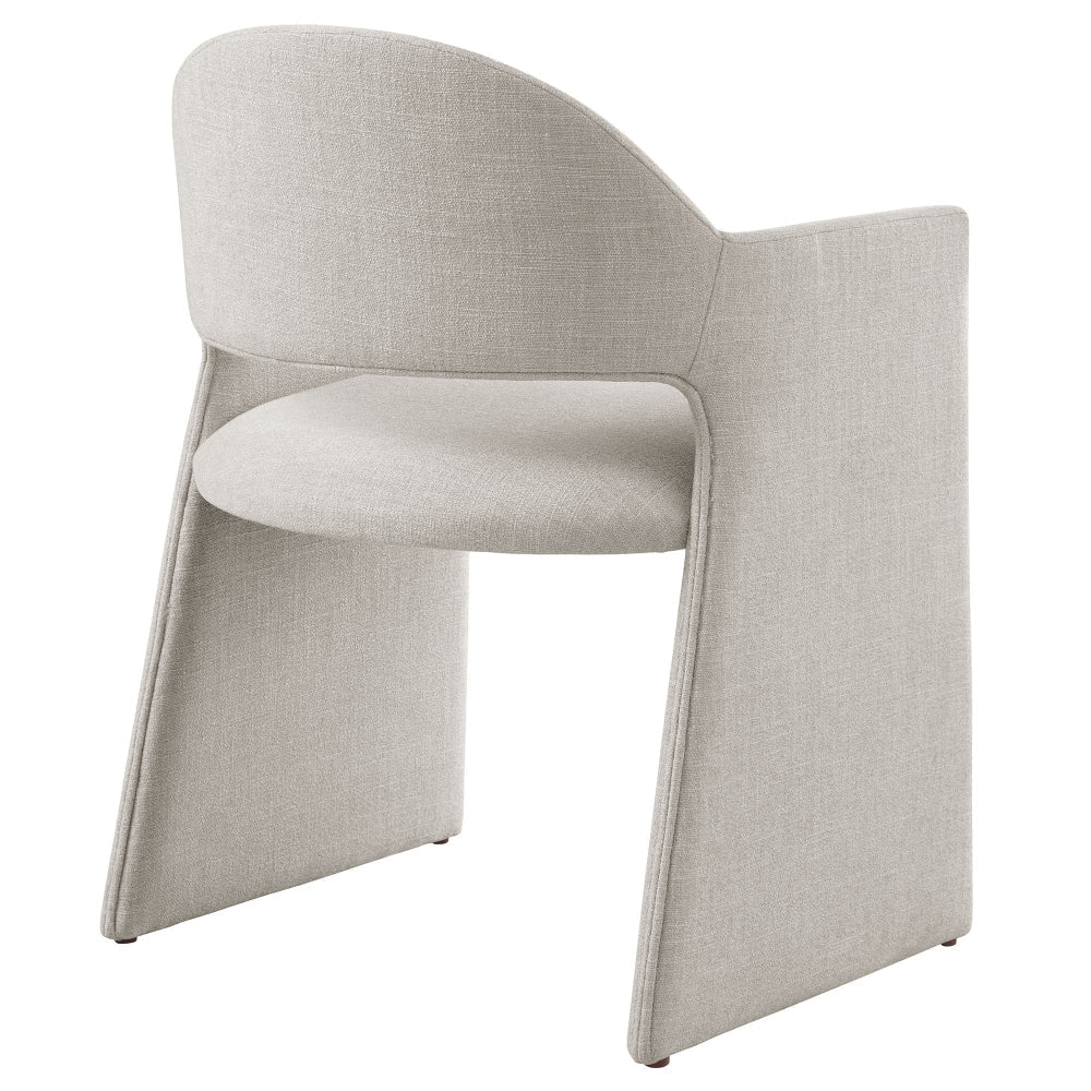Modway Talia Upholstered Fabric Dining Armchair in Linen