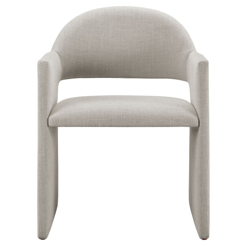 Modway Talia Upholstered Fabric Dining Armchair in Linen