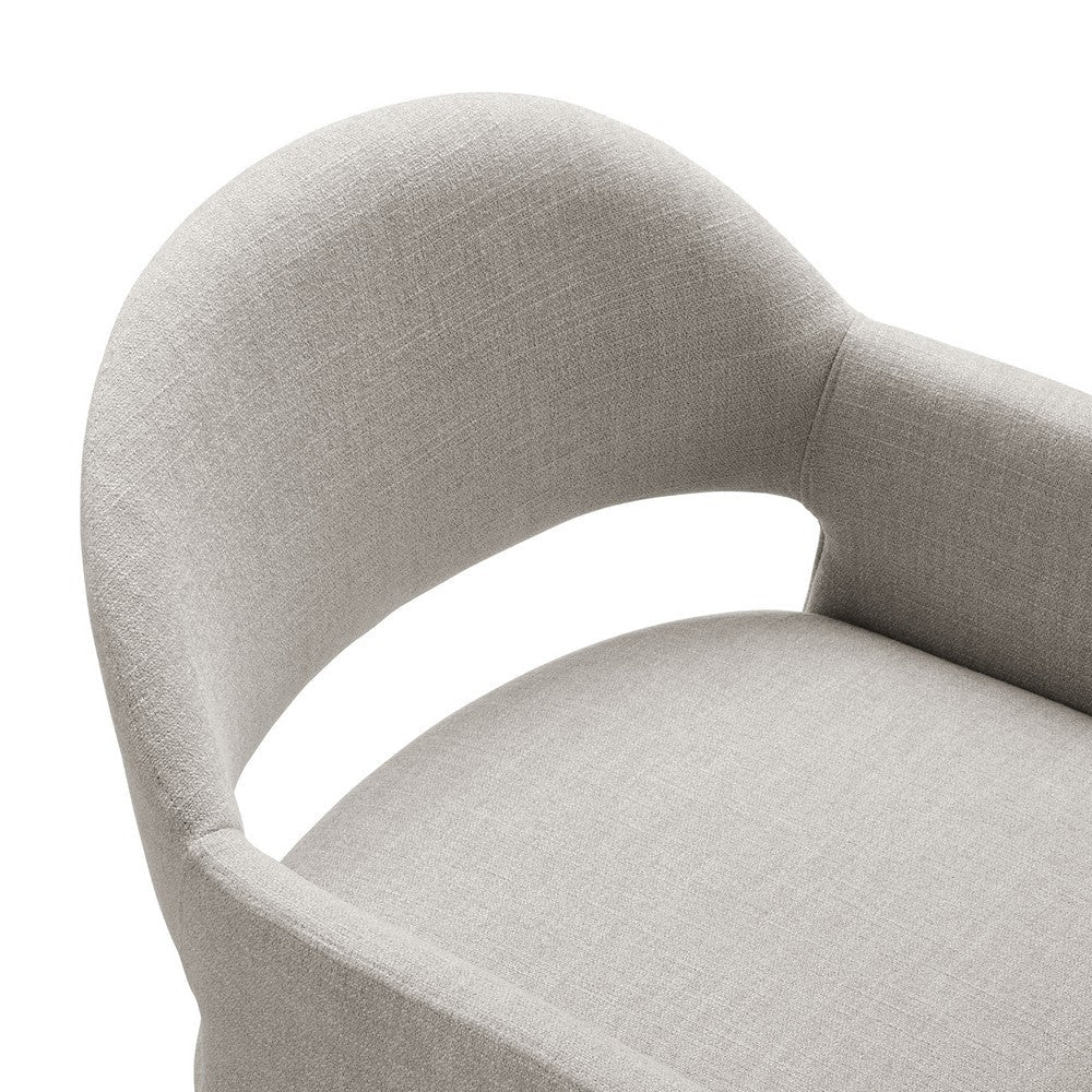 Modway Talia Upholstered Fabric Dining Armchair in Linen