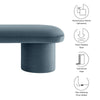 Modway Orla Performance Velvet Upholstered Bench in Cadet Blue