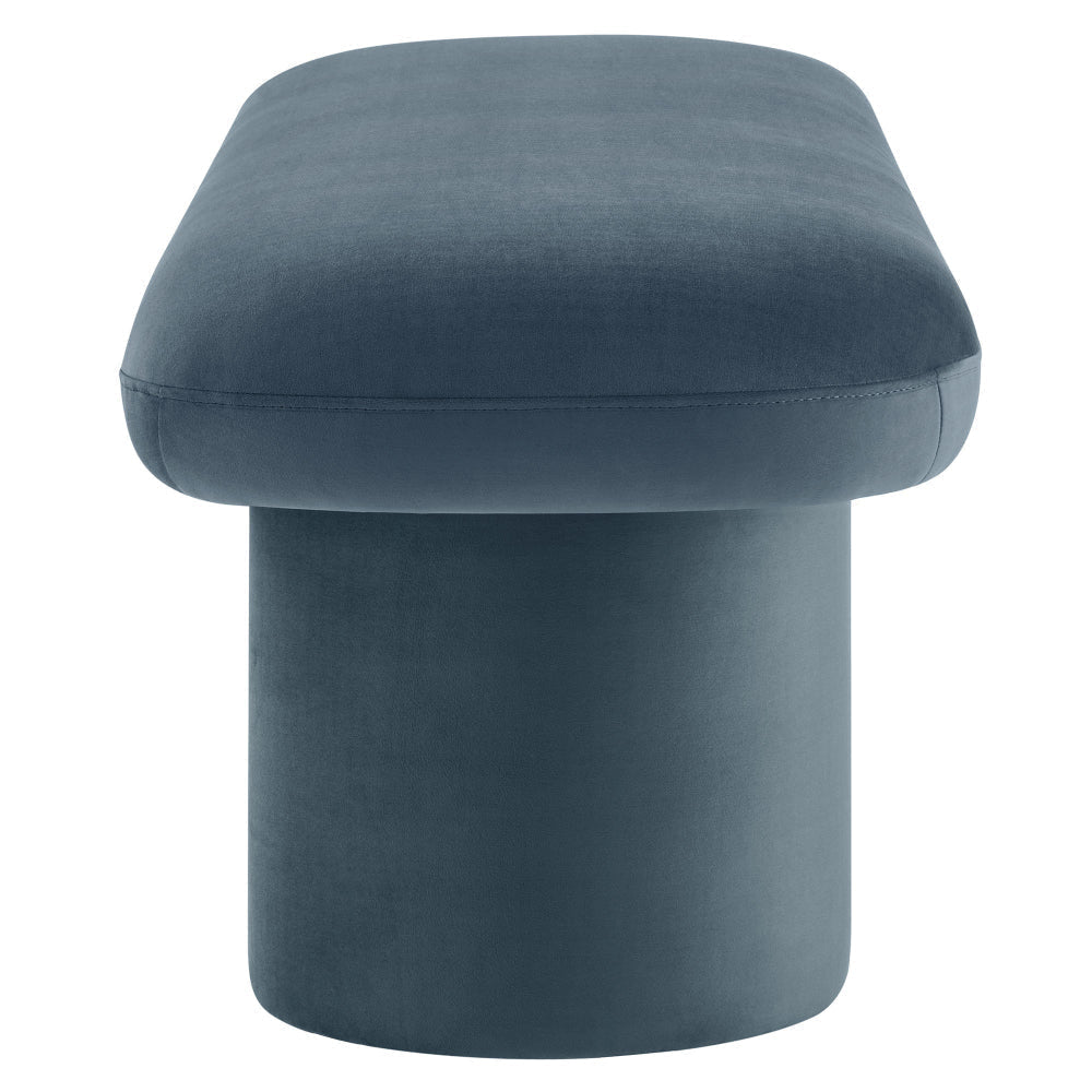 Modway Orla Performance Velvet Upholstered Bench in Cadet Blue