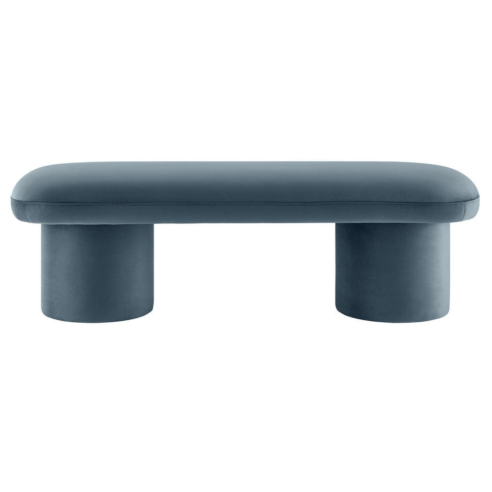 Modway Orla Performance Velvet Upholstered Bench in Cadet Blue