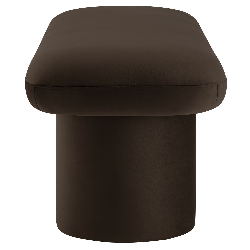 Modway Orla Performance Velvet Upholstered Bench in Chocolate Brown