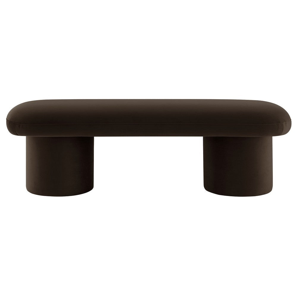 Modway Orla Performance Velvet Upholstered Bench in Chocolate Brown