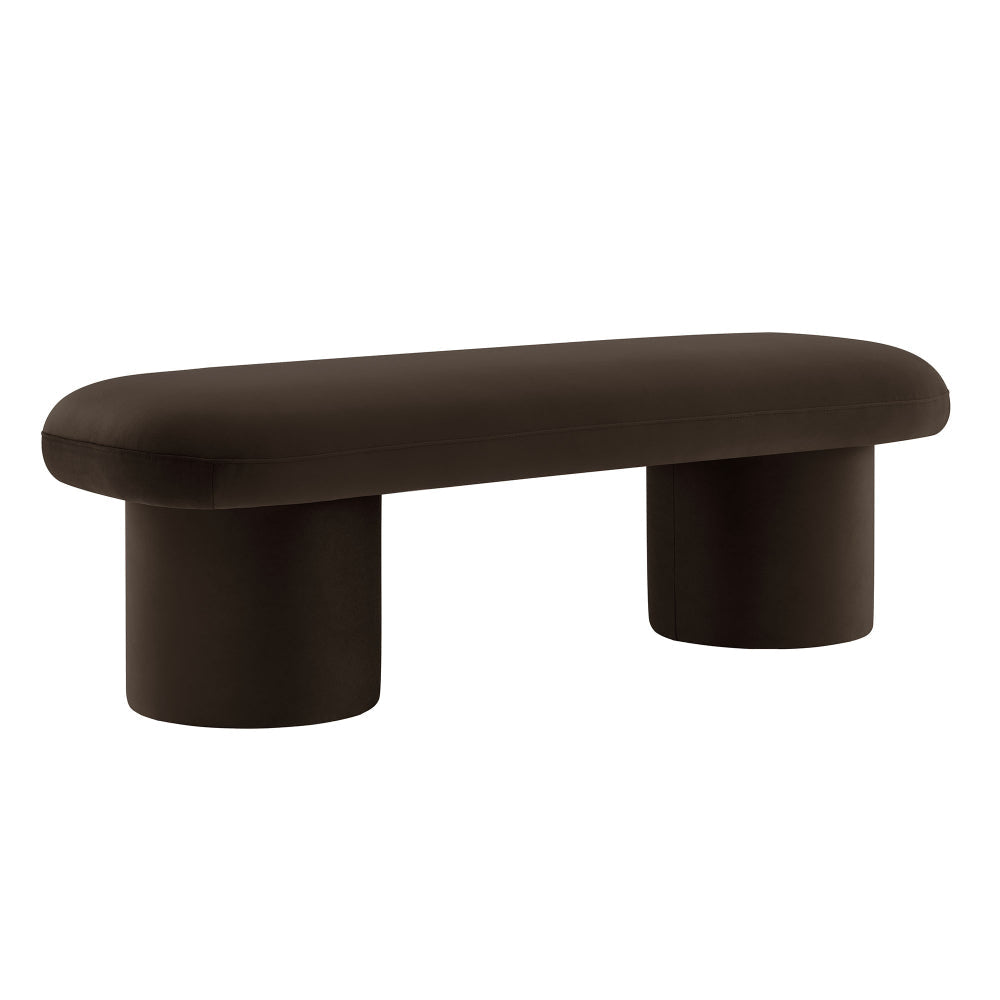 Modway Orla Performance Velvet Upholstered Bench in Chocolate Brown