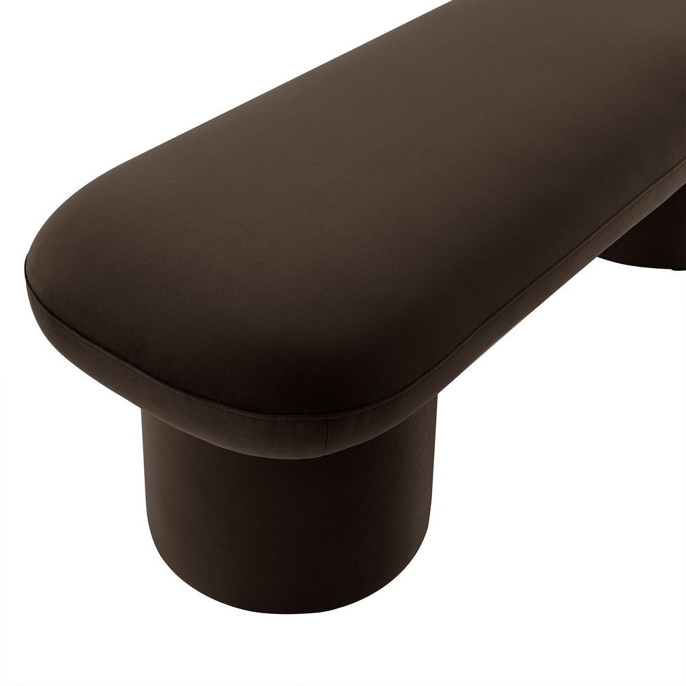Modway Orla Performance Velvet Upholstered Bench in Chocolate Brown