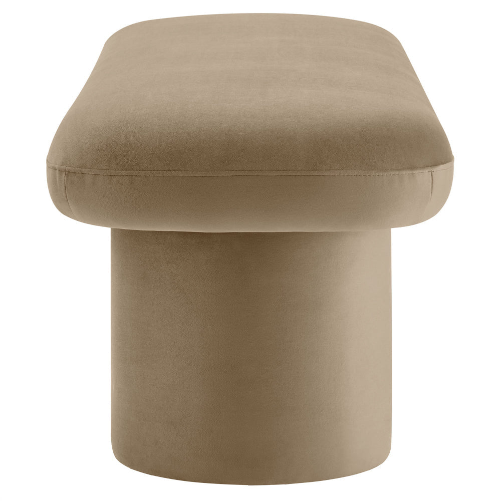 Modway Orla Performance Velvet Upholstered Bench in Taupe