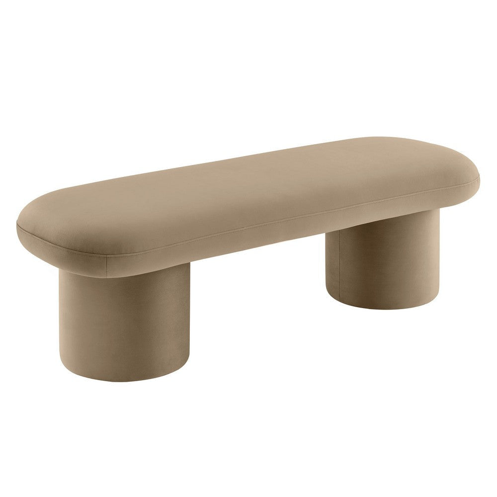 Modway Orla Performance Velvet Upholstered Bench in Taupe