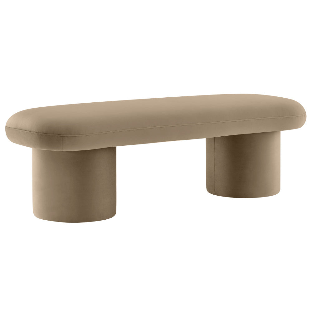 Modway Orla Performance Velvet Upholstered Bench in Taupe