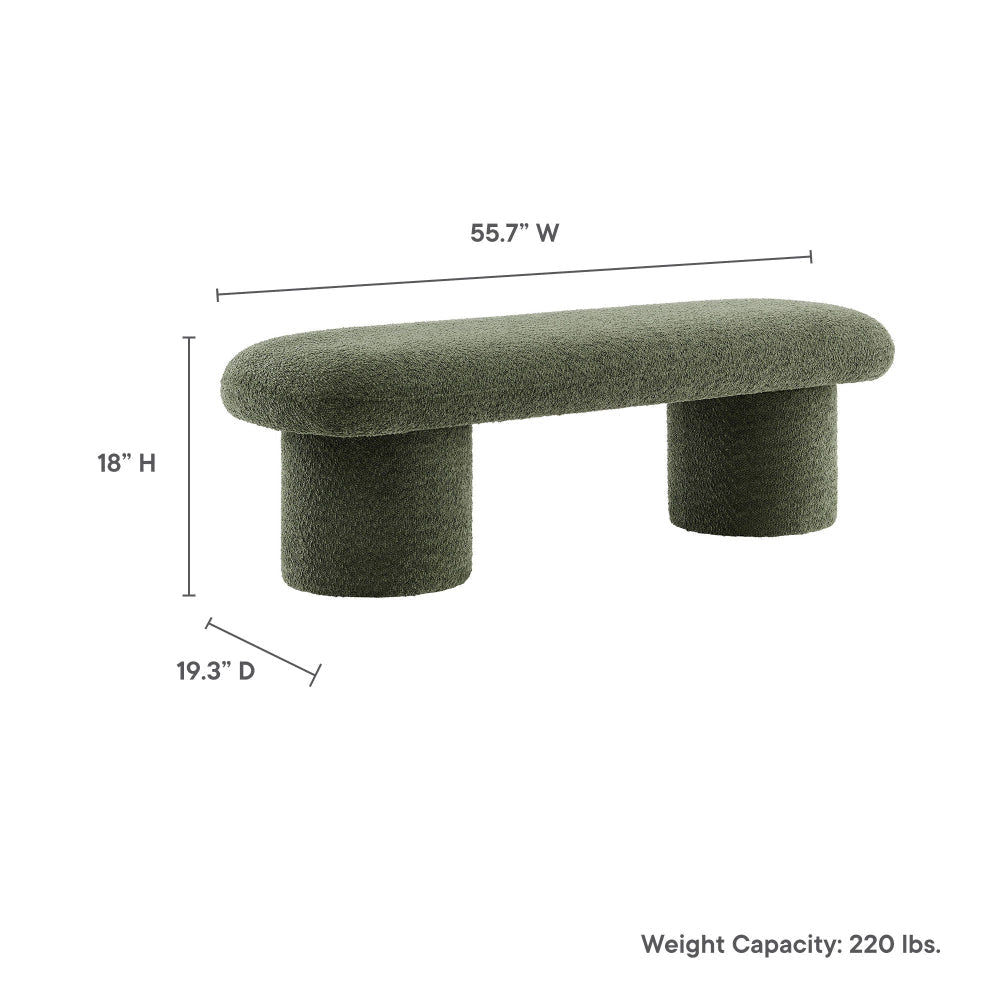 Modway Orla Chenille Upholstered Bench in Sage