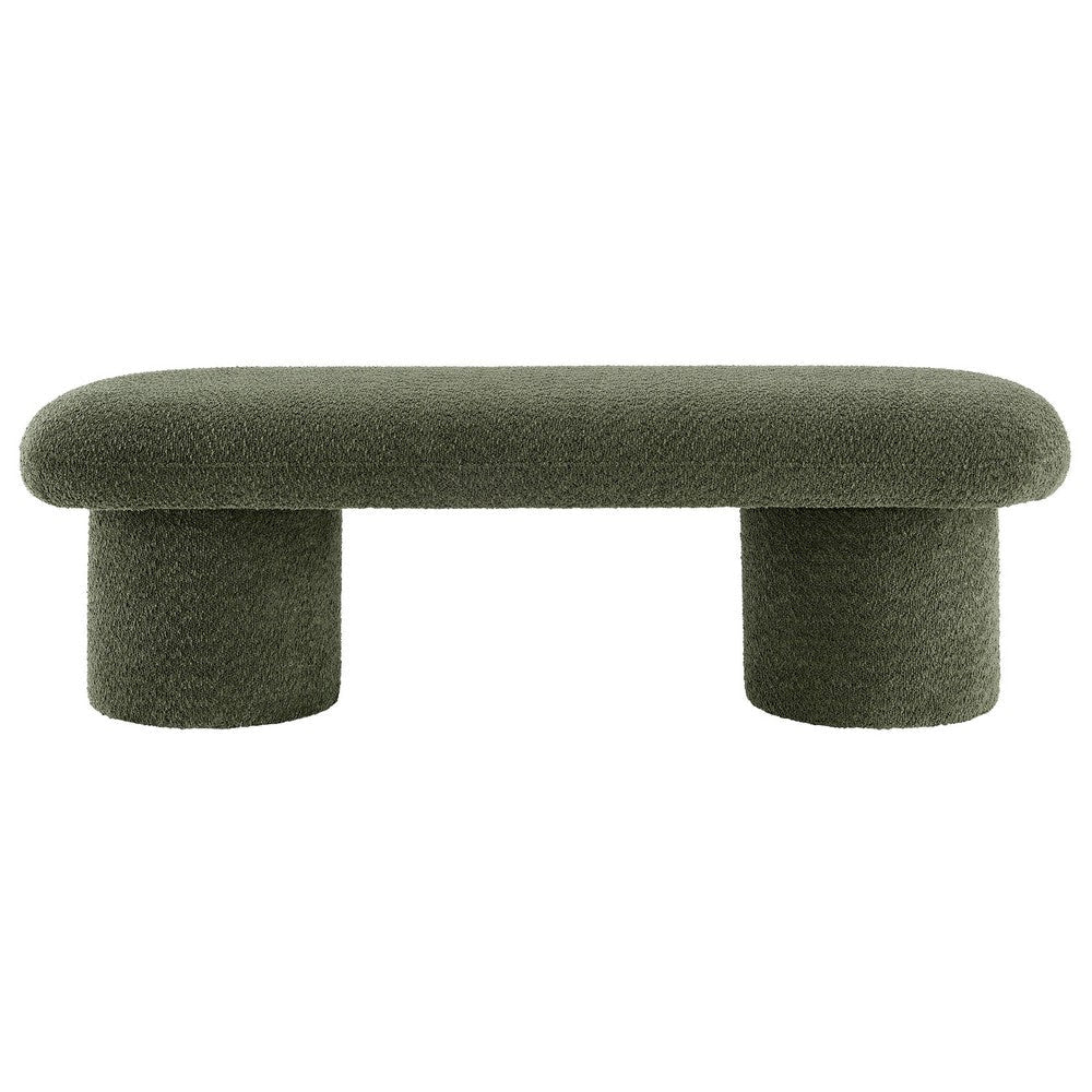 Modway Orla Chenille Upholstered Bench in Sage