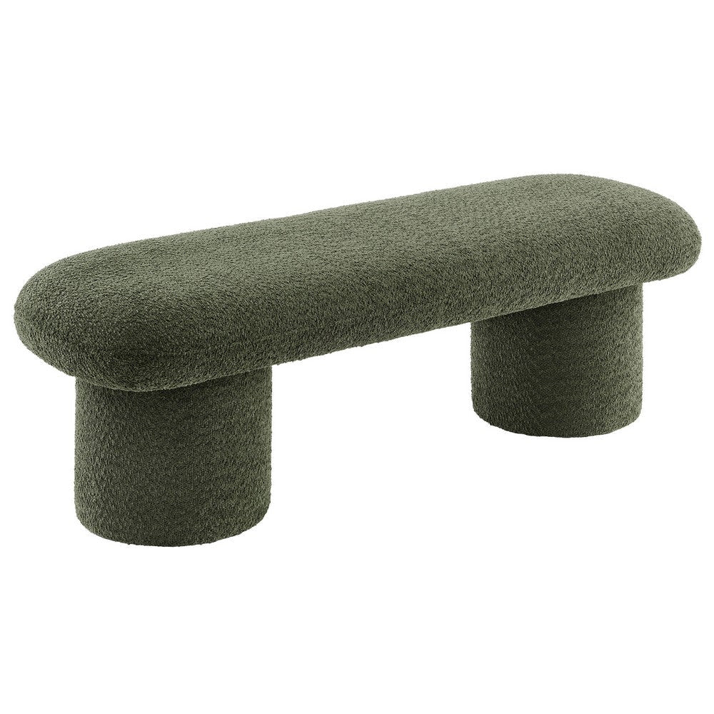 Modway Orla Chenille Upholstered Bench in Sage
