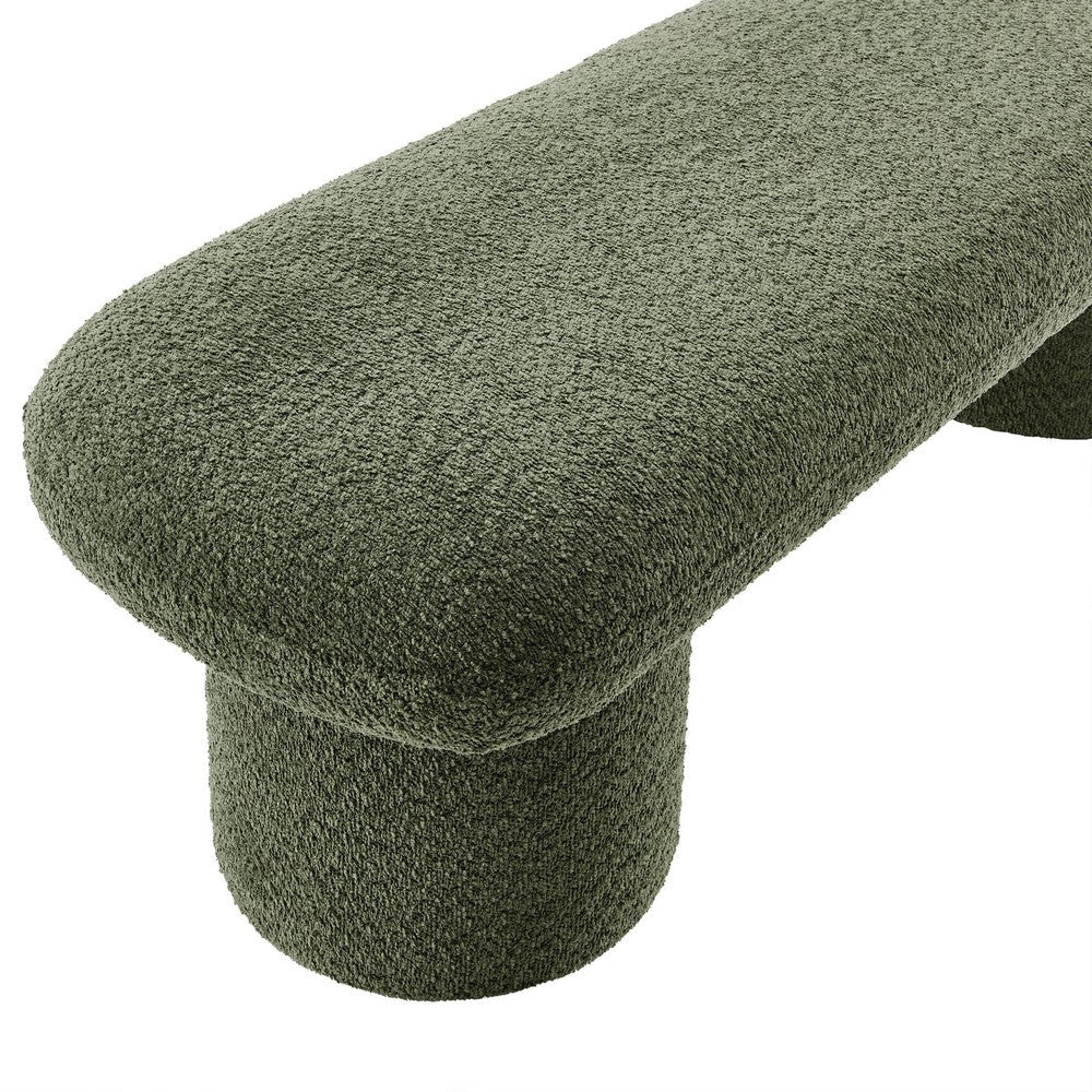Modway Orla Chenille Upholstered Bench in Sage