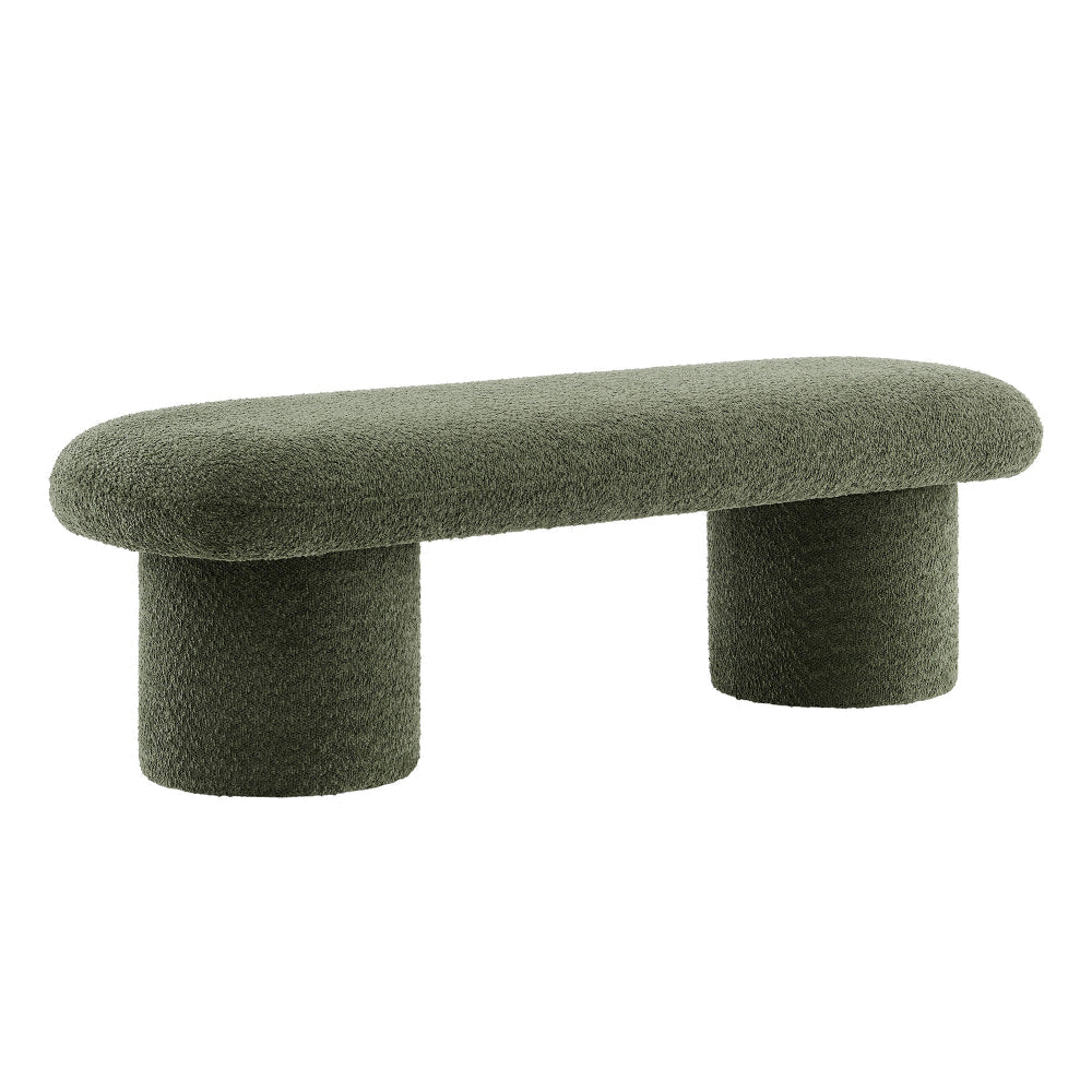 Modway Orla Chenille Upholstered Bench in Sage