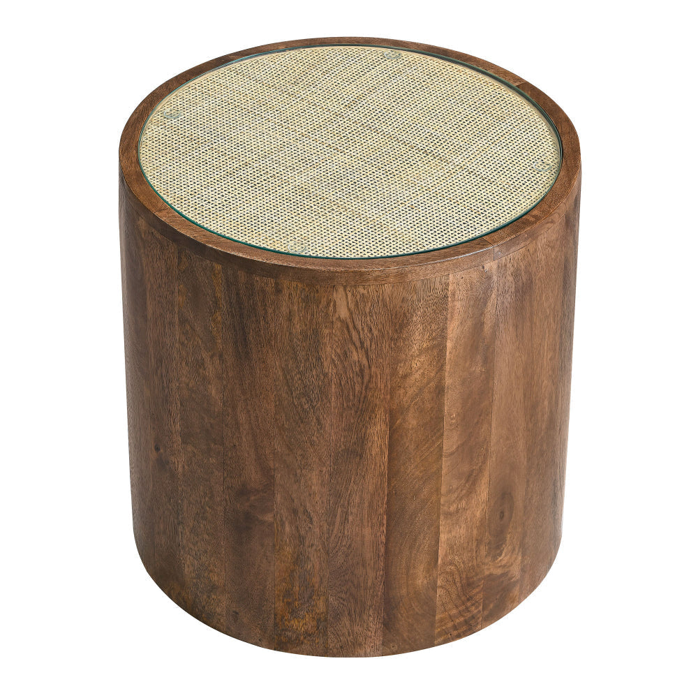 Truett Round Wood Rattan Side Table by Modway MDY-EEI-7085-WAL