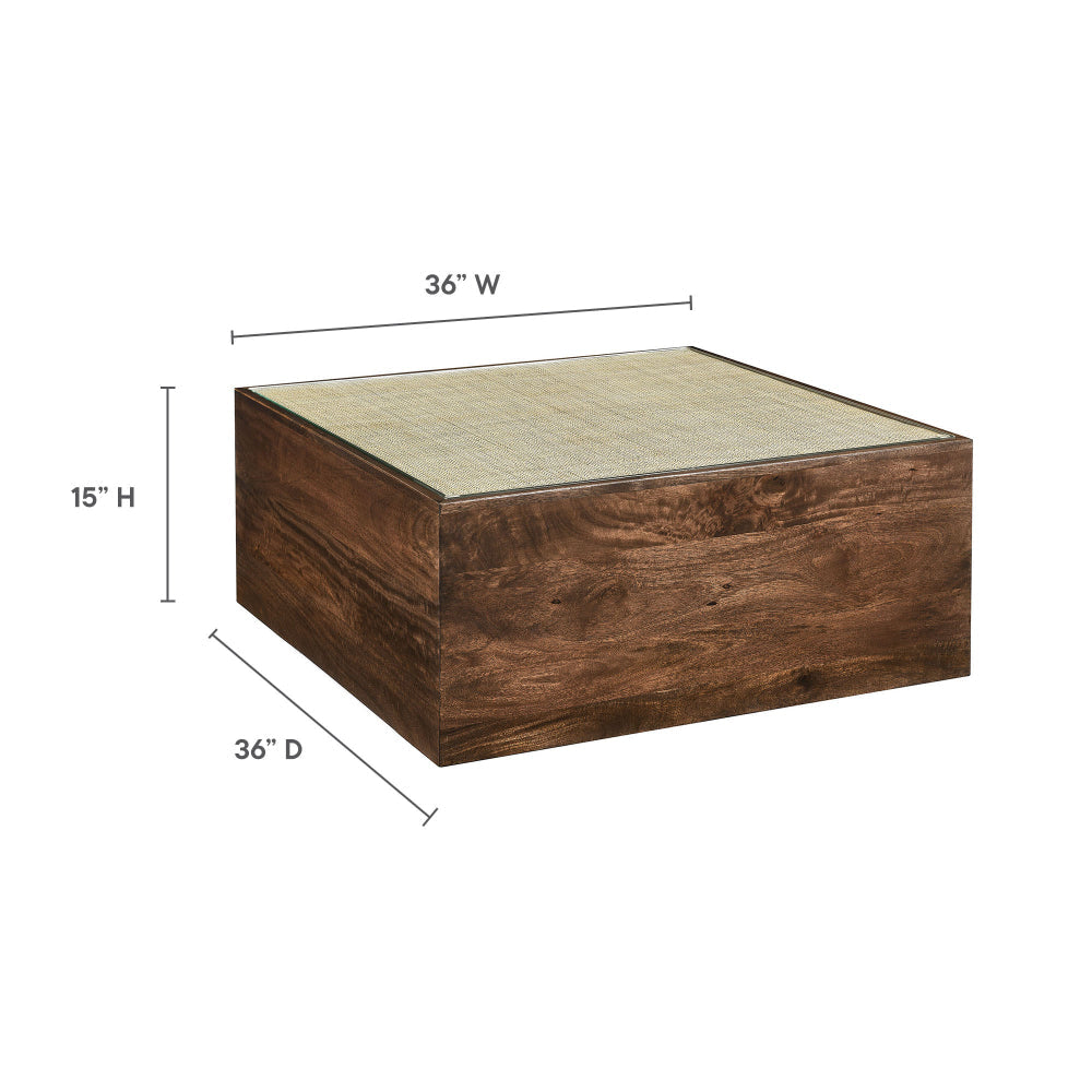 Truett Square Wood Rattan Coffee Table by Modway MDY-EEI-7086-WAL