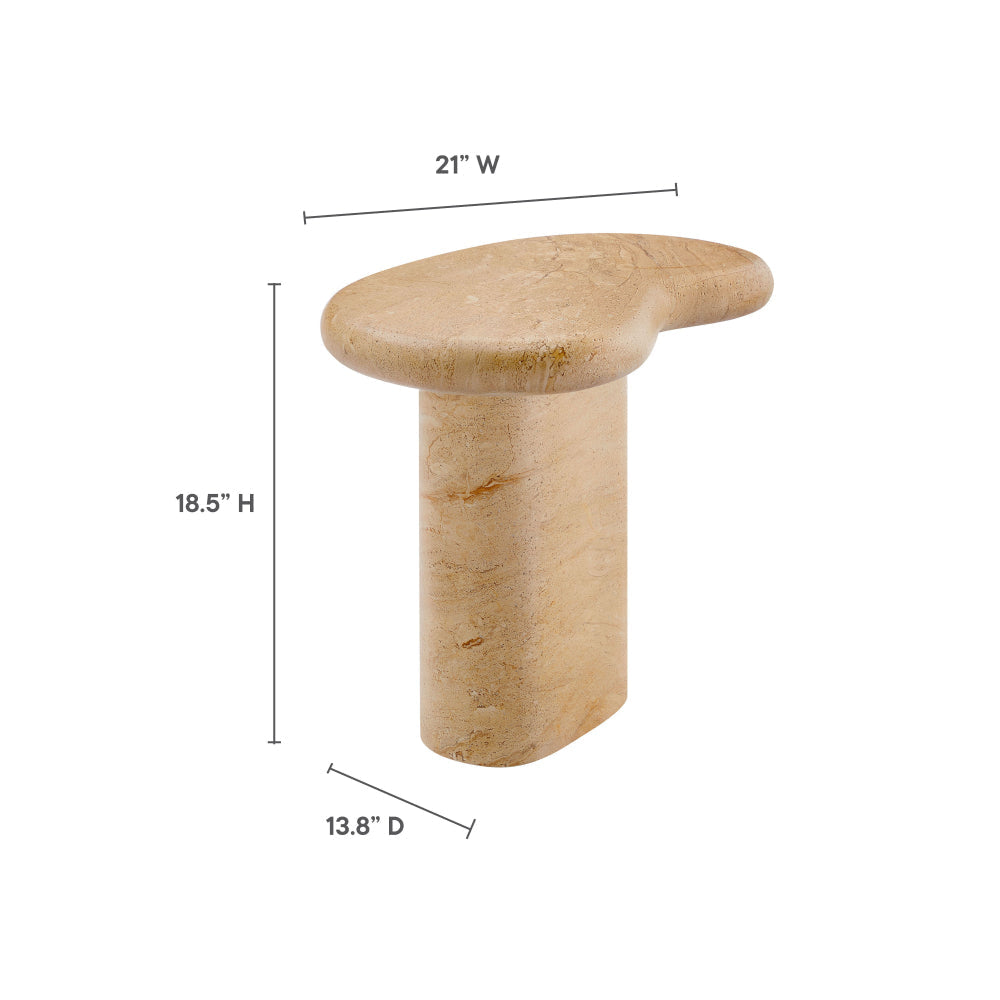 Elowen Indoor - Outdoor Patio Textured Faux Travertine Side Table by Modway MDY-EEI-7094-TRV
