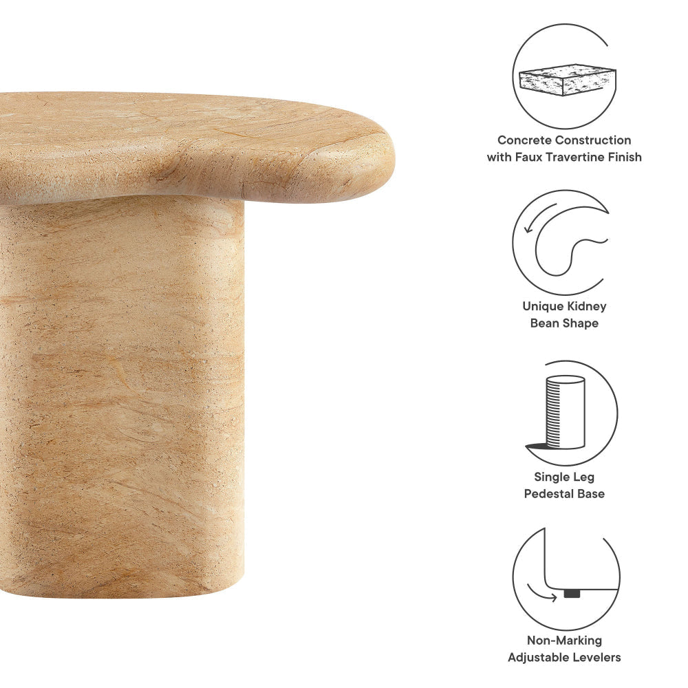 Elowen Indoor - Outdoor Patio Textured Faux Travertine Side Table by Modway MDY-EEI-7094-TRV