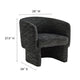 Modway Muse Comfy Barrel Accent Chair in Charcoal Boucle Fabric Cozy Round Reading Armchair – Upholstered Living Room Chair with Curved Back