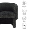 Modway Muse Comfy Barrel Accent Chair in Charcoal Boucle Fabric Cozy Round Reading Armchair – Upholstered Living Room Chair with Curved Back