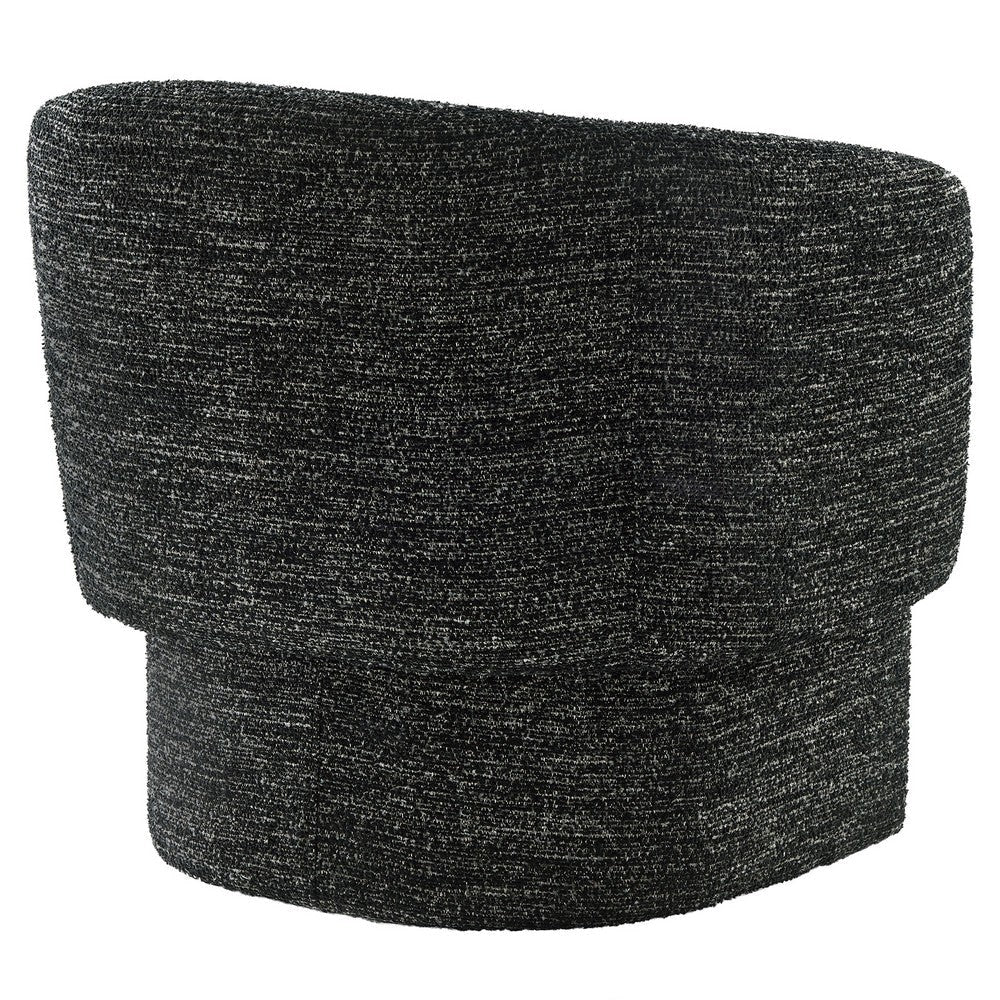 Modway Muse Comfy Barrel Accent Chair in Charcoal Boucle Fabric Cozy Round Reading Armchair – Upholstered Living Room Chair with Curved Back