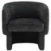 Modway Muse Comfy Barrel Accent Chair in Charcoal Boucle Fabric Cozy Round Reading Armchair – Upholstered Living Room Chair with Curved Back