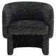 Modway Muse Comfy Barrel Accent Chair in Charcoal Boucle Fabric Cozy Round Reading Armchair – Upholstered Living Room Chair with Curved Back
