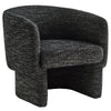 Modway Muse Comfy Barrel Accent Chair in Charcoal Boucle Fabric Cozy Round Reading Armchair – Upholstered Living Room Chair with Curved Back