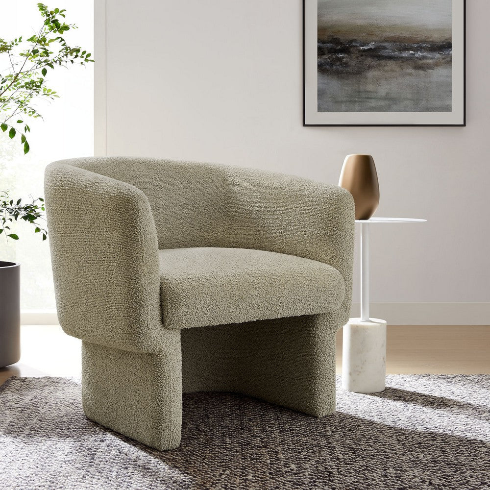 Modway Muse Comfy Barrel Accent Chair in Cork