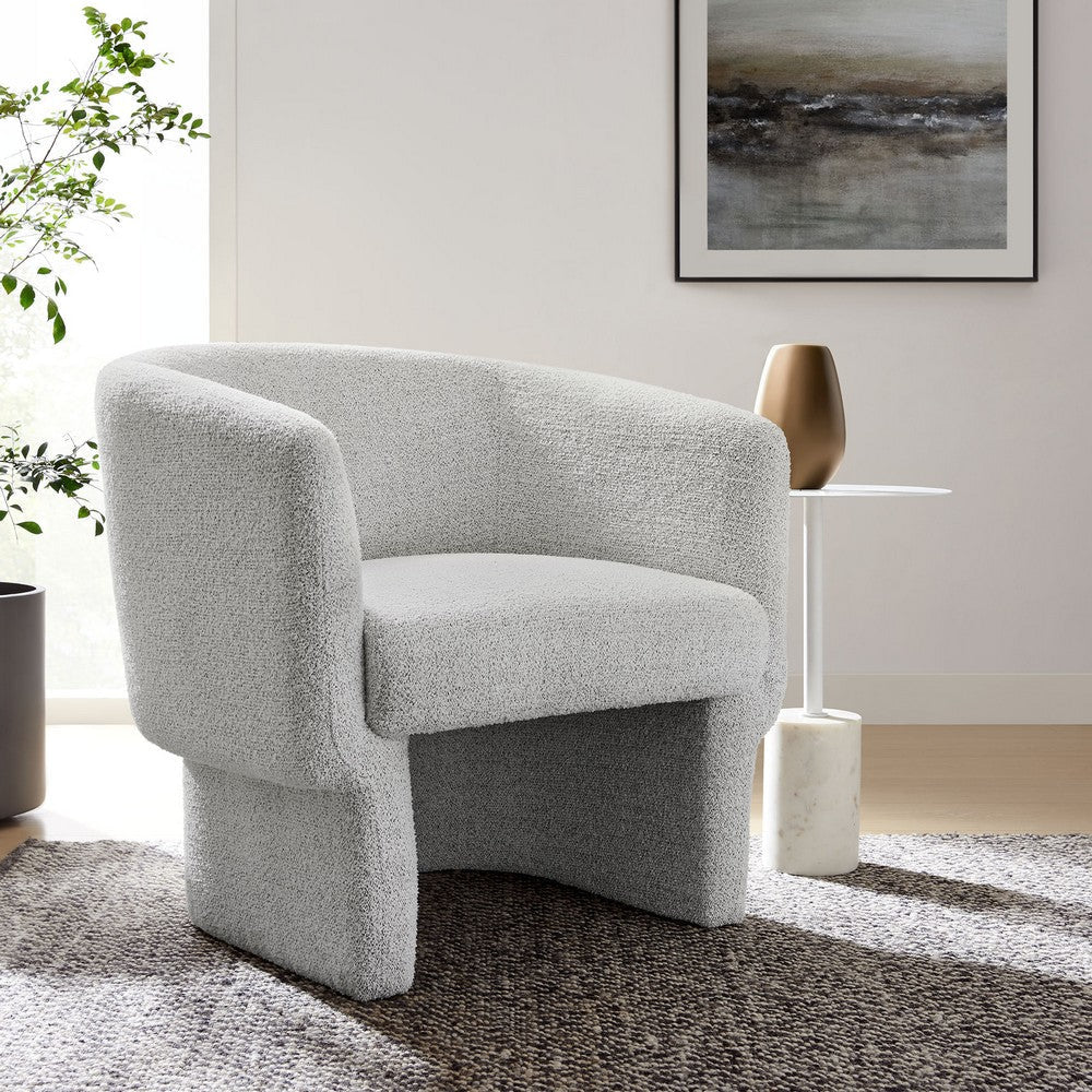 Modway Muse Comfy Barrel Accent Chair in Newsprint