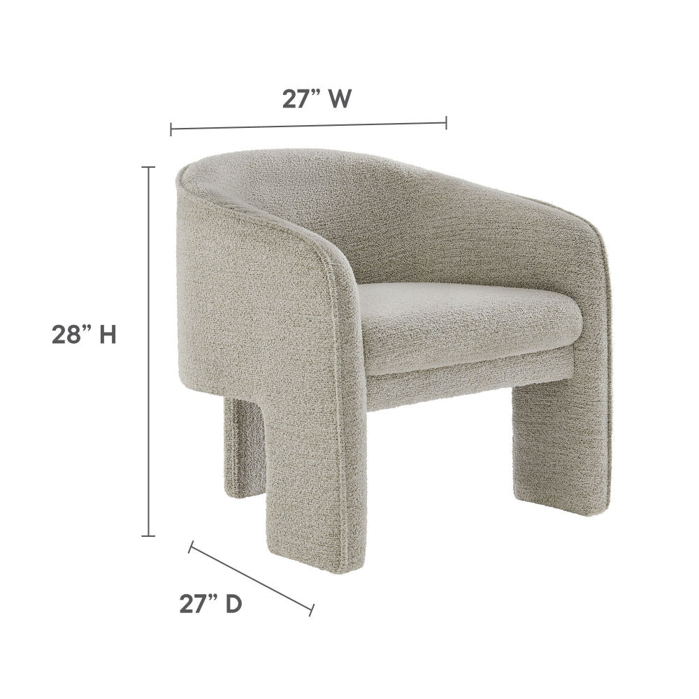 Modway Greer Boucle Fabric Upholstered Accent Armchair by Modway