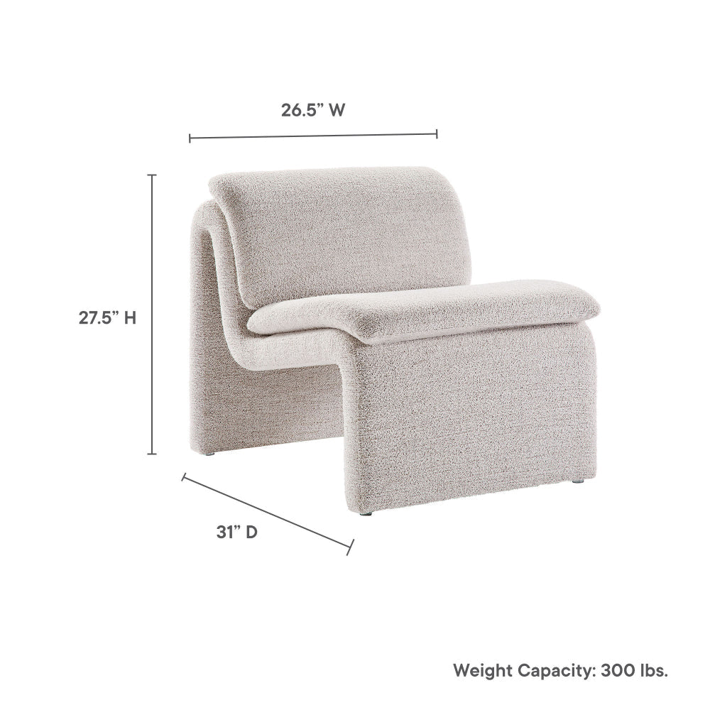 Dune Boucle Upholstered Armless Accent Chair by Modway