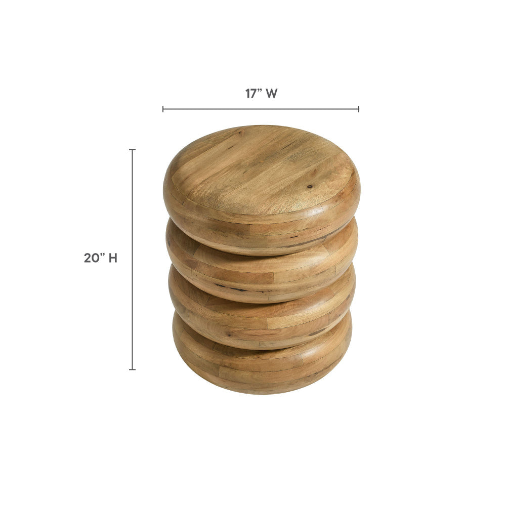 Modway Ellery Curved Stacked Side Table in Natural